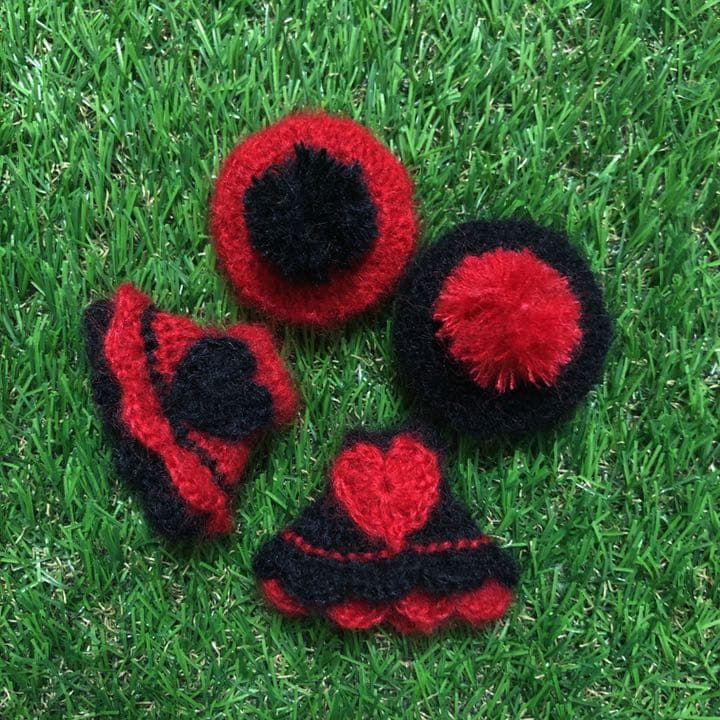 sample☆ベレー帽＆ハートOP/黒✖︎赤