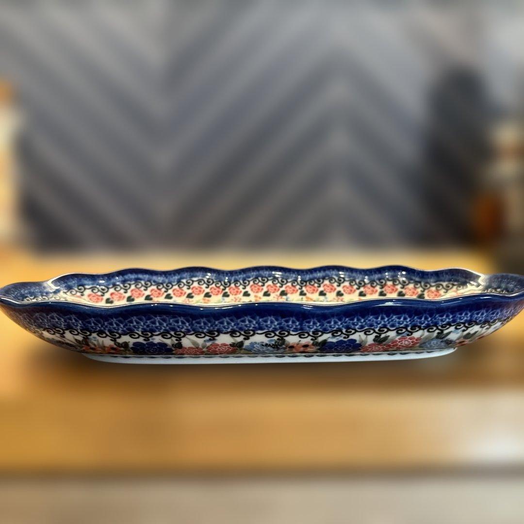 ポーリッシュポタリー オーバル皿 花柄 - メルカリ