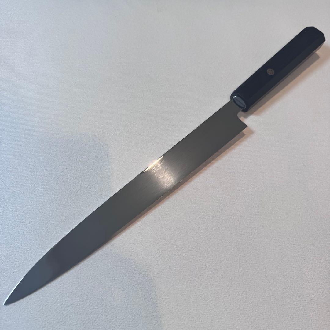 【特価限定】270mm 柳刃包丁 鏡面　黒檀八角柄 刺身包丁 全鋼【鞘付き】