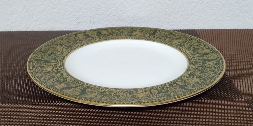 ウェッジウッド・フロレンティ－ン グリーンゴールド プレート『20.5cm』