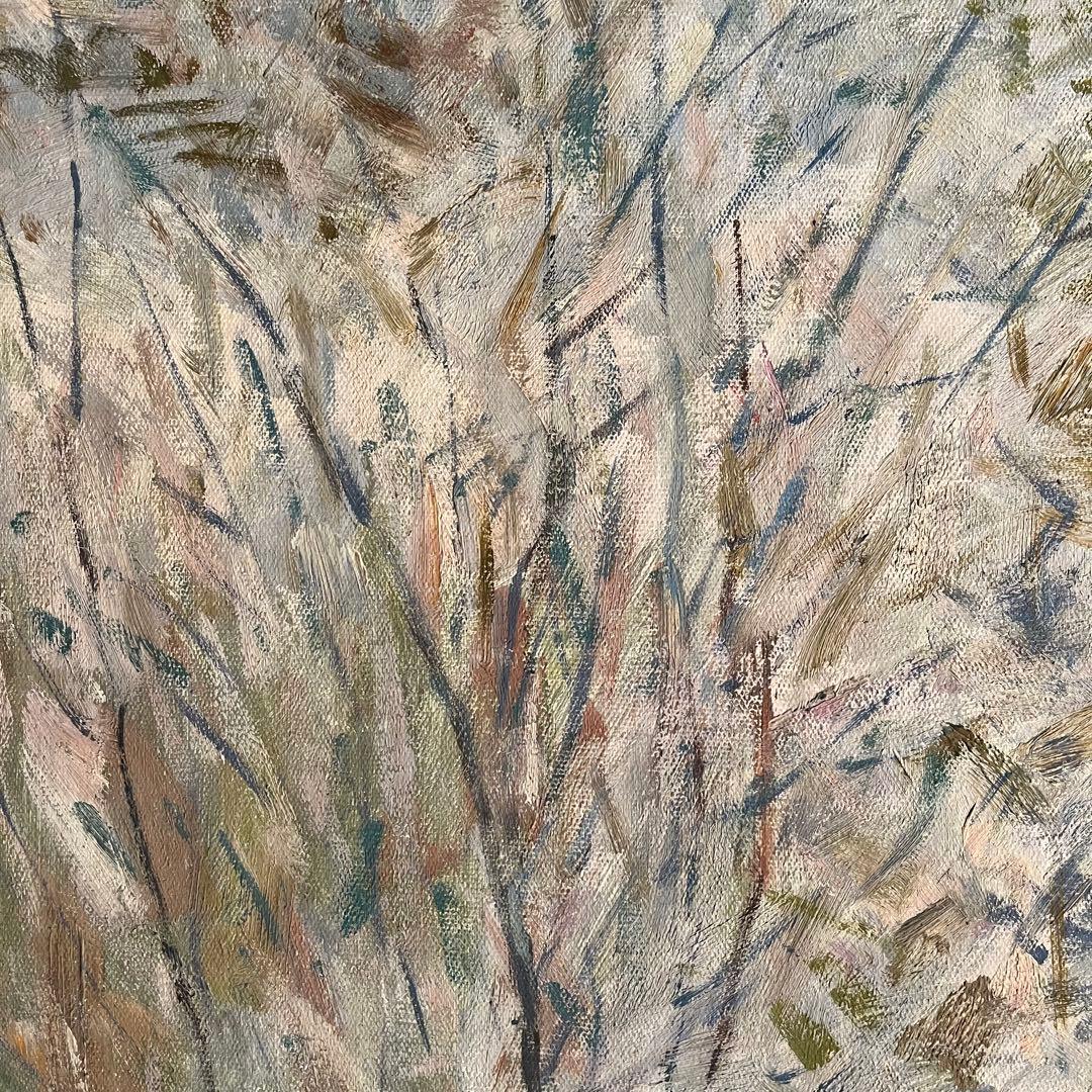 ★秀作★ 手書き油絵 クロード・モネ 柳の下に座る女（大）額付き 絵画