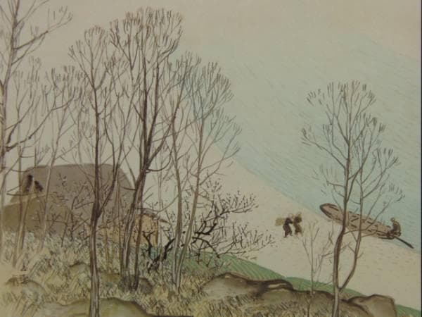 川合 玉堂、渡頭春信、超希少額装用画版、新品額装付 - メルカリ