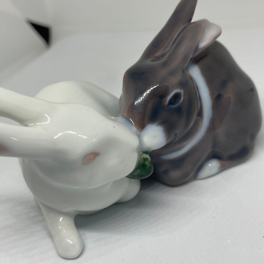美品　2011 ロイヤルコペンハーゲン うさぎ ペア　置物　フィギュリン