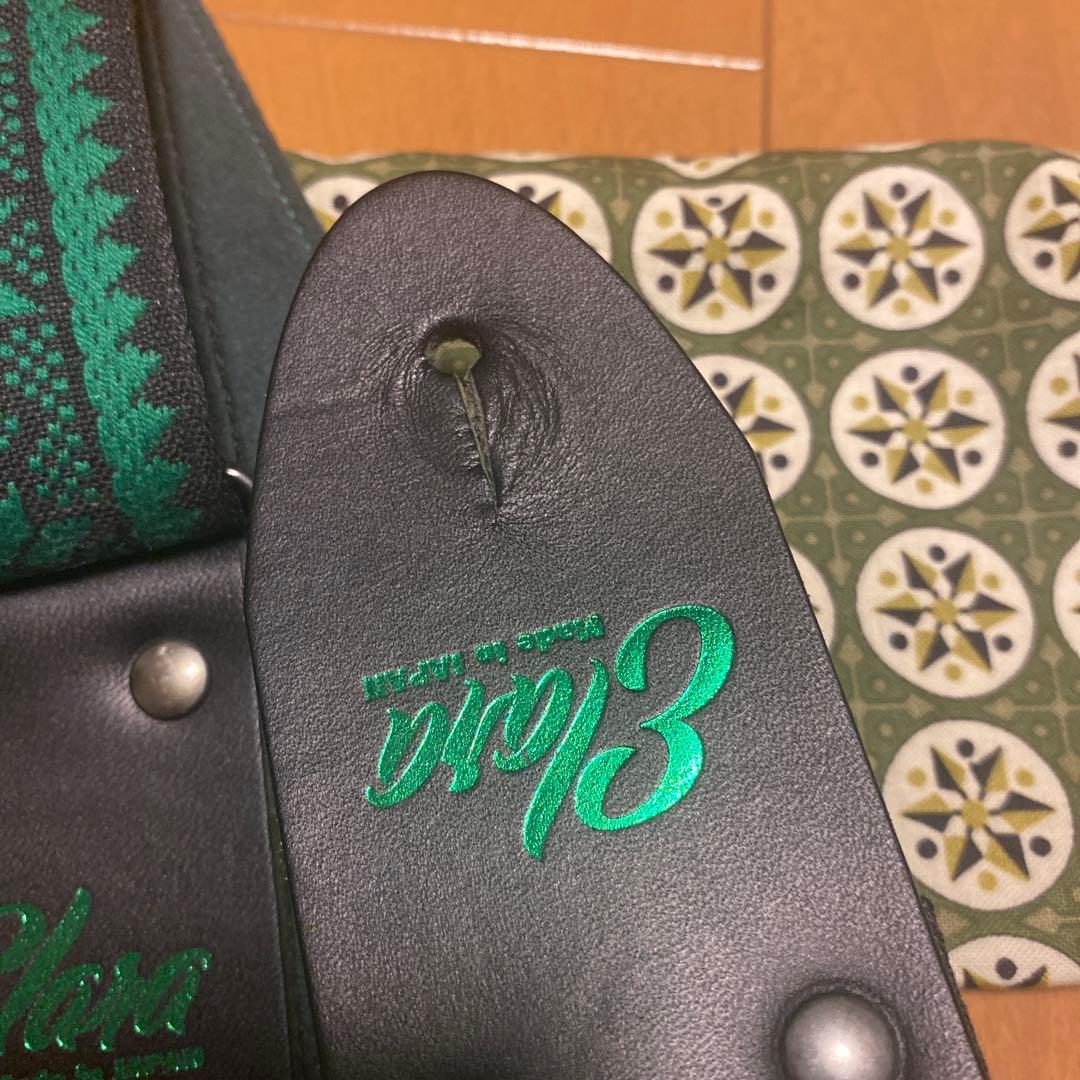 elaraストラップ　エララストラップ　ギターストラップ　緑