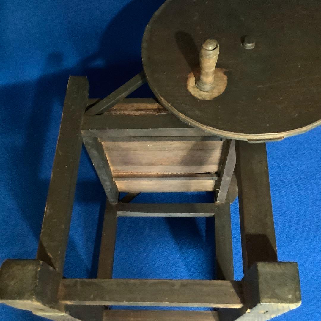 【希少・糸車！？】木製 手動式 手芸用具 古道具 椅子ヴィンテージ