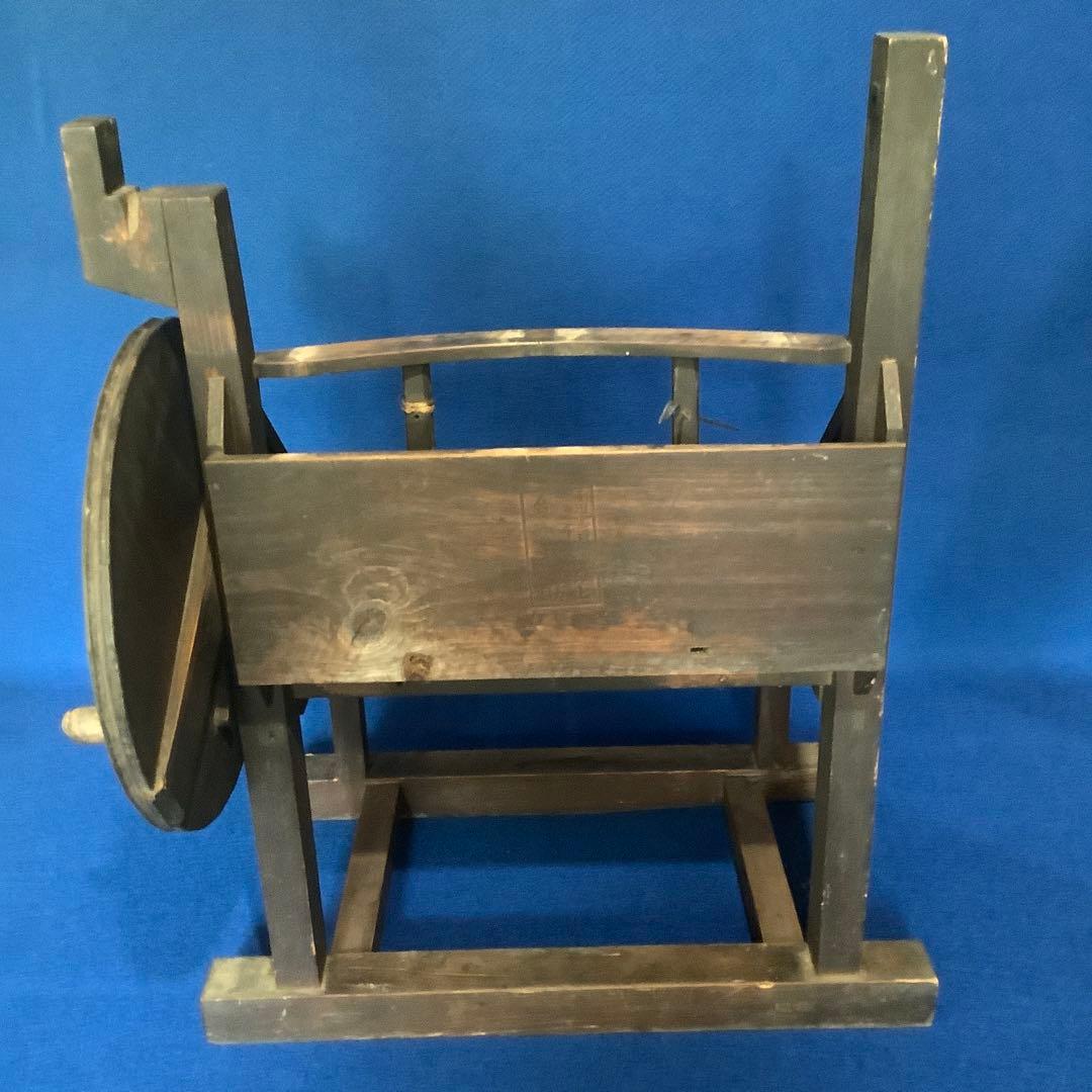 【希少・糸車！？】木製 手動式 手芸用具 古道具 椅子ヴィンテージ