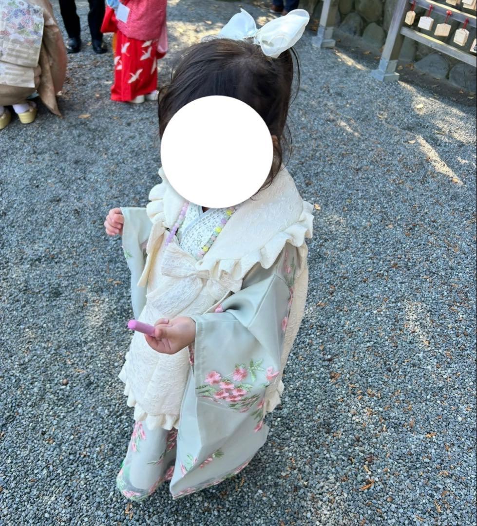 キャサリンコテージ 七五三用 花柄刺繍 ワンピース型着物