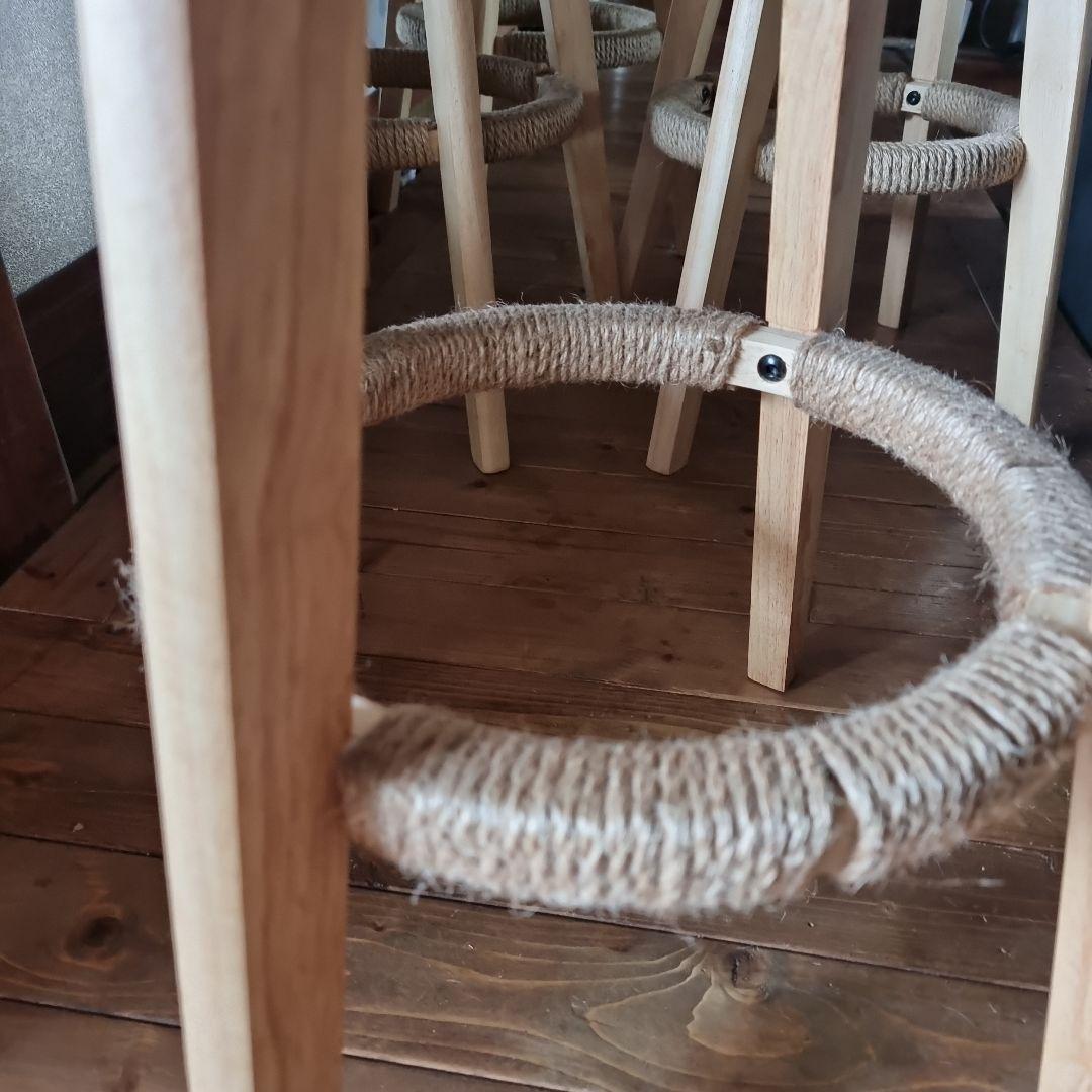 あ*い様 ４脚 カウンターチェア スツール木製 360度回転 足置き付き ハイチ