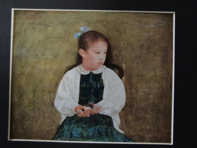 大津英敏、【白いカーディガンの少女】、希少な画集より