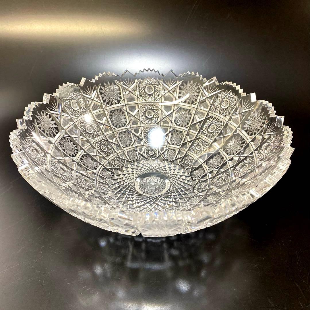 ボヘミア　クリスタル　 ボウル　大鉢　1点　切子