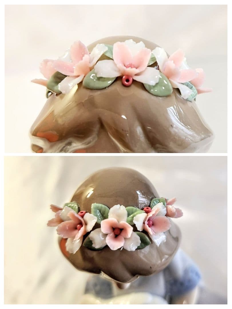 Julio＆Juliaリヤドロ【美品】フィギュリン《鳩を抱く少女》6807