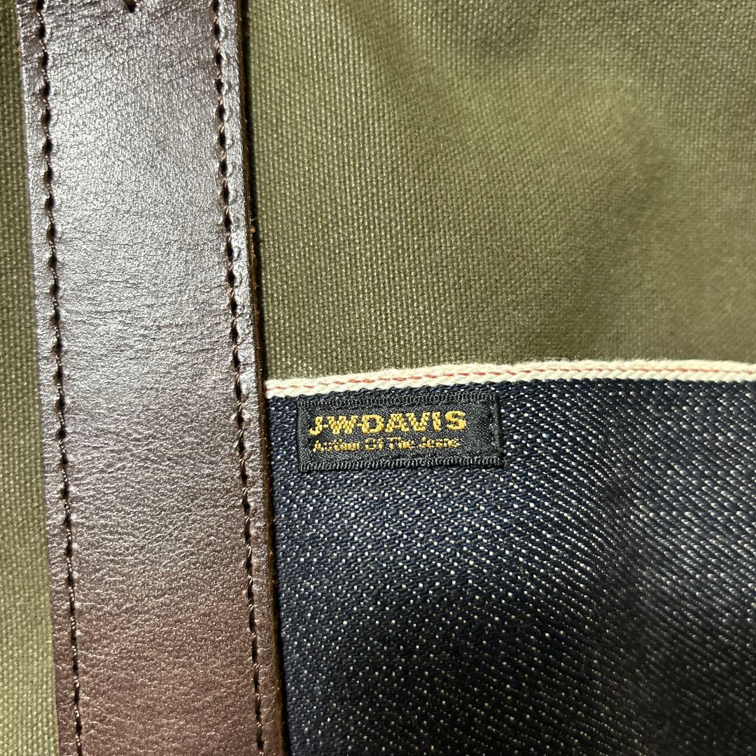 HSH×J.W.Davis 通気性防水帆布トートバッグ ミリタリーオリーブ