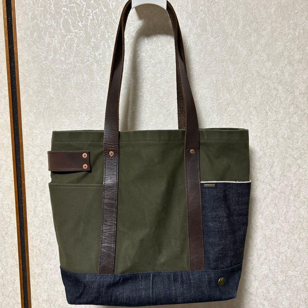 HSH×J.W.Davis 通気性防水帆布トートバッグ ミリタリーオリーブ