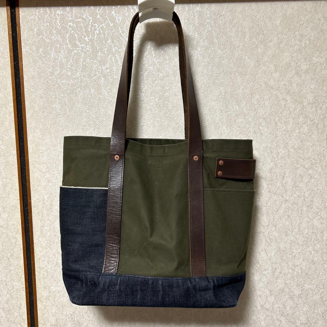 HSH×J.W.Davis 通気性防水帆布トートバッグ ミリタリーオリーブ