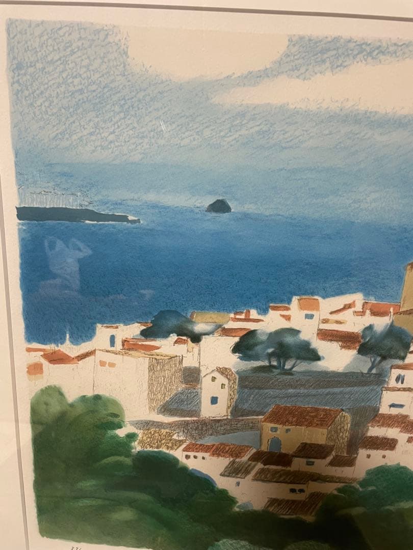 【処分特価】山羽斌士/カダケスの街/リトグラフ/美品/箱付き/