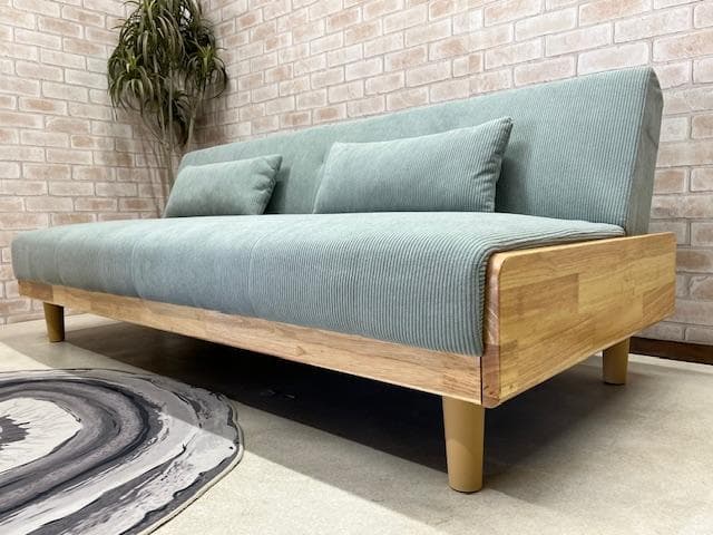 ソファーベッド　ソファ　コーデュロイ　北欧風　新品