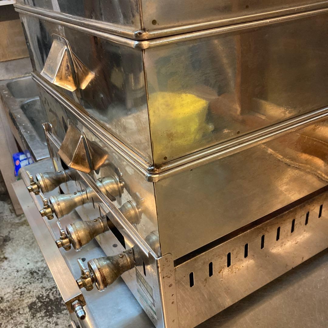 業務用都市ガス用バーナー付き3段蒸し器