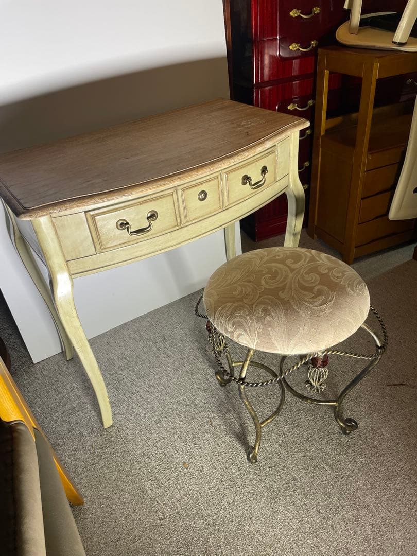 アンティーク調 猫脚コンソールテーブル＆スツール シャビーシック クラシック家具