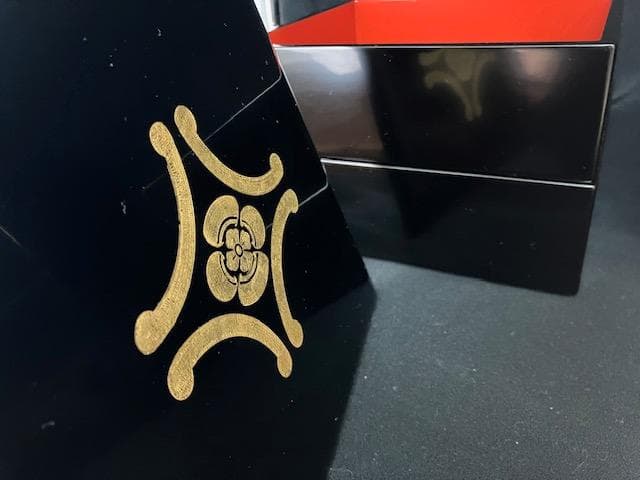 ☆美品　漆器　輪島塗重箱　黒内朱5段七五重　伝統工芸　ディスプレイ柴垣製