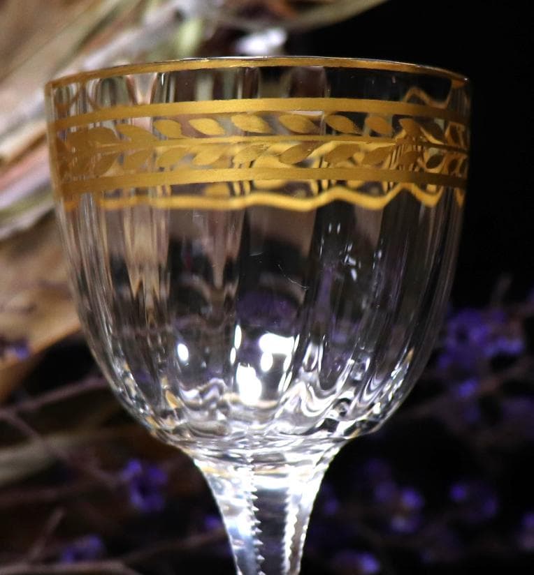 オールド・バカラ 1900年頃 金彩 グラス２客 ゴールド アンティーク