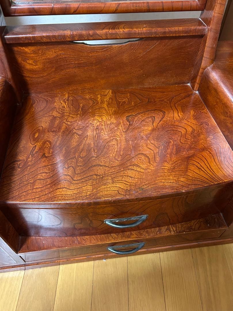 和製木製ドレッサー・鏡台 5引き出し付き　和箪笥