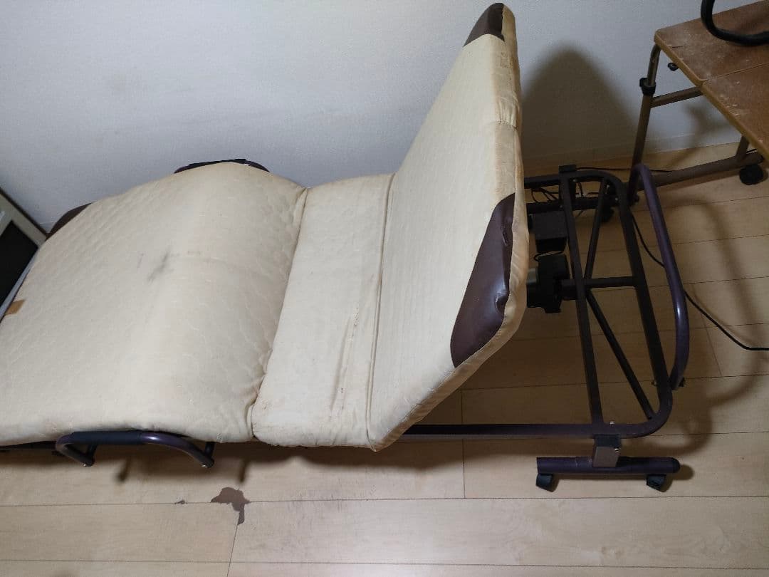 電動リクライニング折りたたみベッド机 マットレス ツル‐スリーパー4点セット