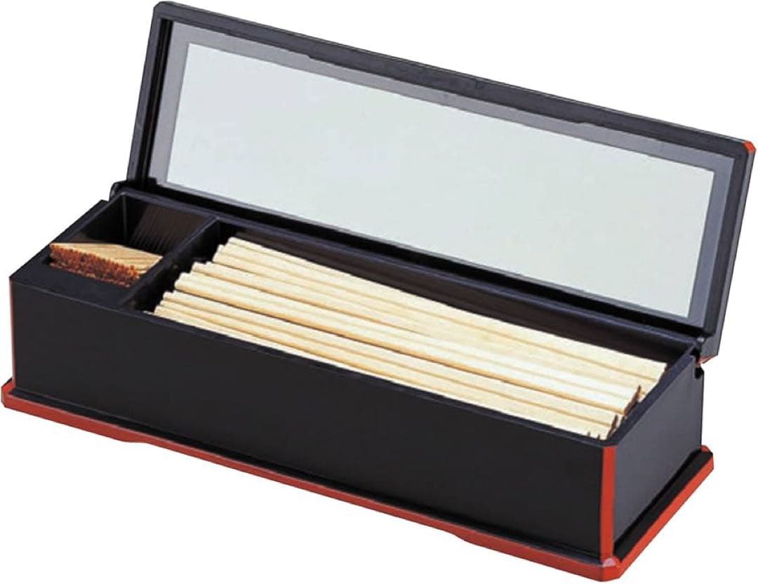 【超お得！】10個セット 箸入れ 黒渕朱（爪楊枝入り付き)