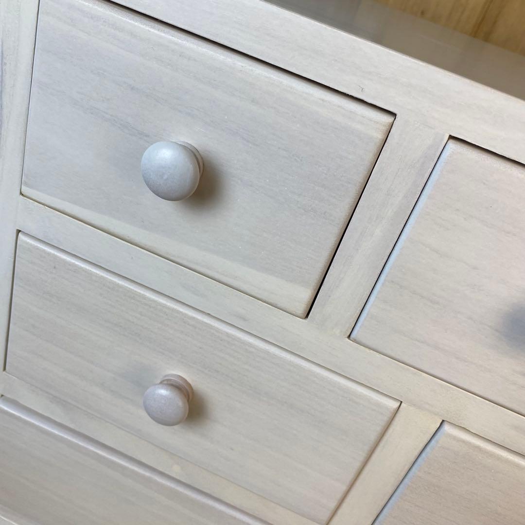 大幅値下げセール中！木製多引き出し桐チェストタンスCホワイト70㎝×41