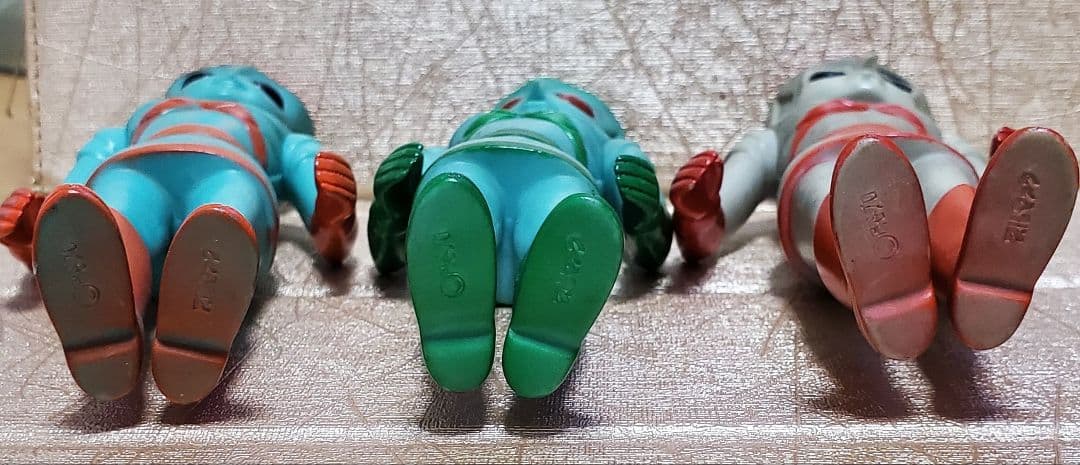 トリプルファイター ブルマァク ミドルソフビ 緑赤橙3体 当時モノ HG