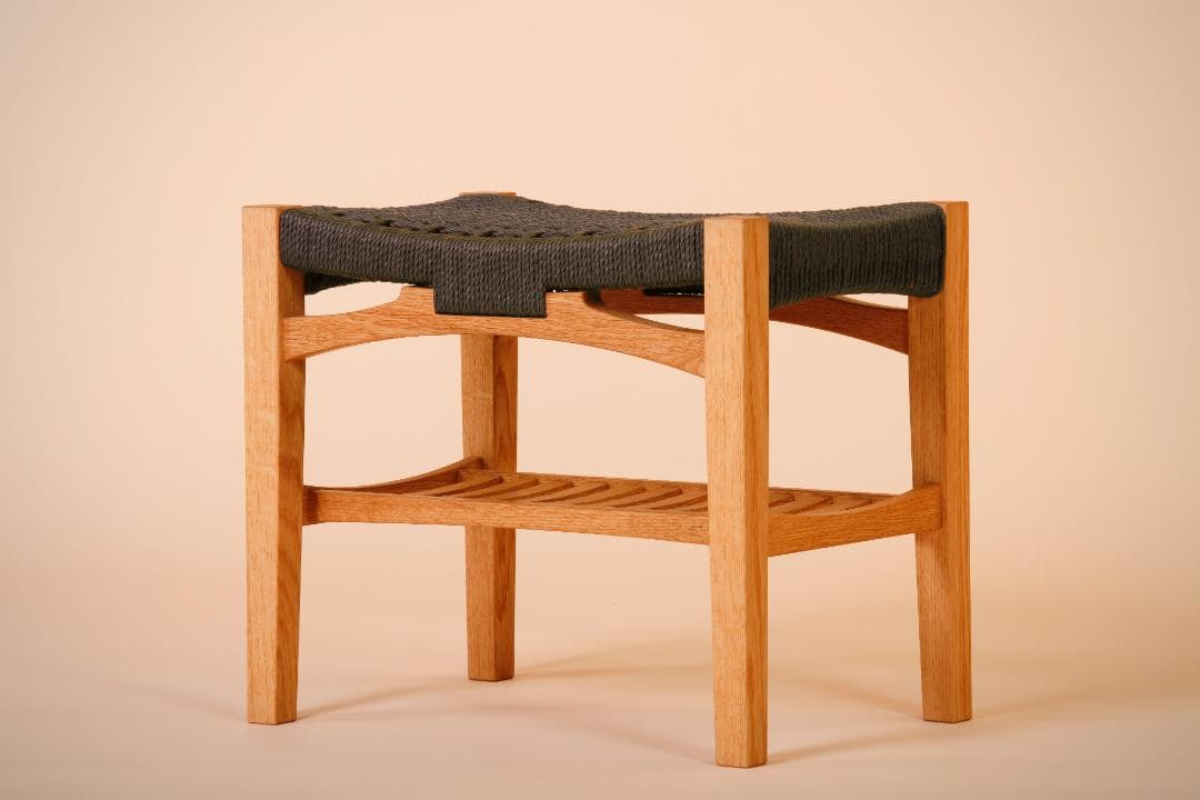 木製スツール　ペーパーコード