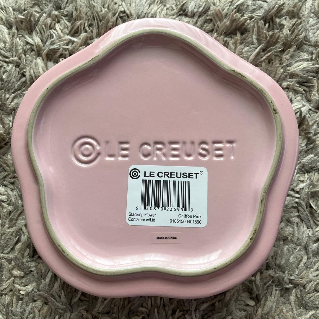 フラワースタッキングラムカン　桜シフォンピンク　ル・クルーゼ　フルール　コンテナ