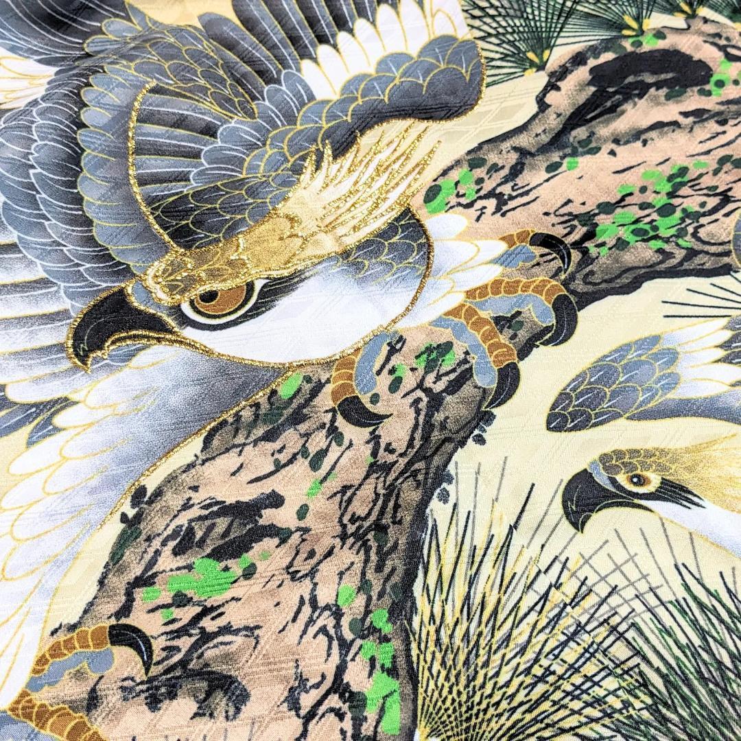 七五三 5歳 男の子 男児 着物 羽織 袴 セット クリーム 鷹 5B-11