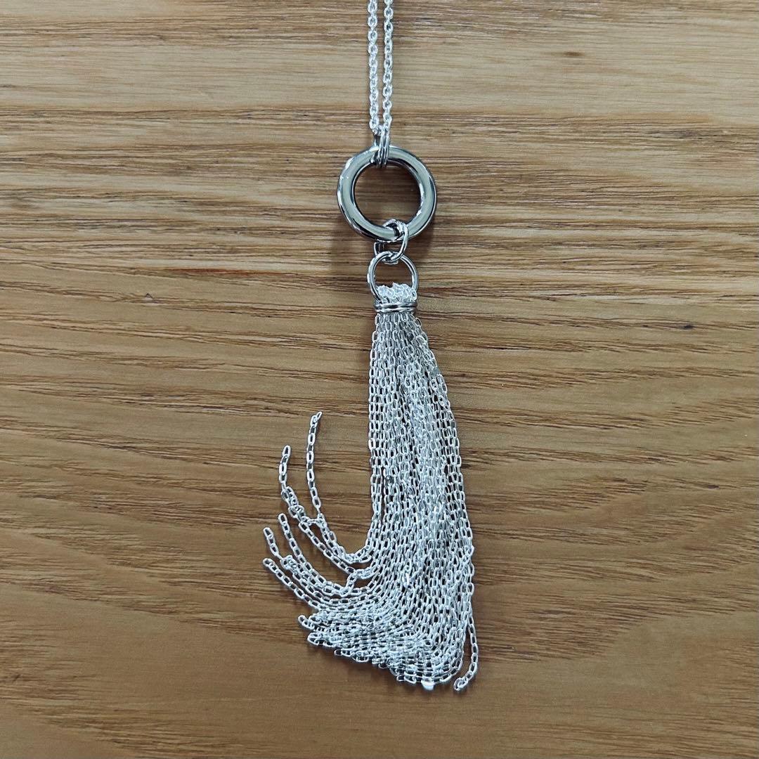【ハンドメイド】タッセル ネックレス シルバー925 ロング