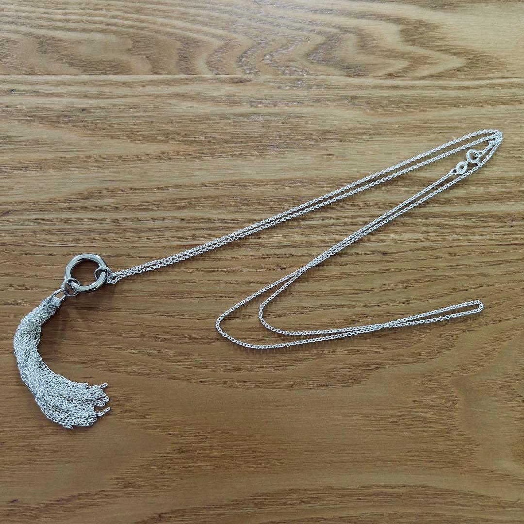 【ハンドメイド】タッセル ネックレス シルバー925 ロング