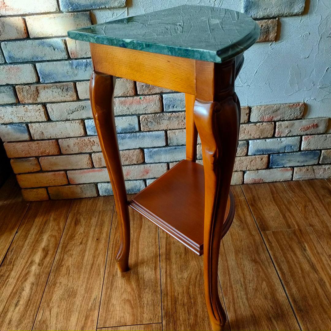 美品 大理石 イタリア製 猫脚 コーナーテーブル コンソールテーブル