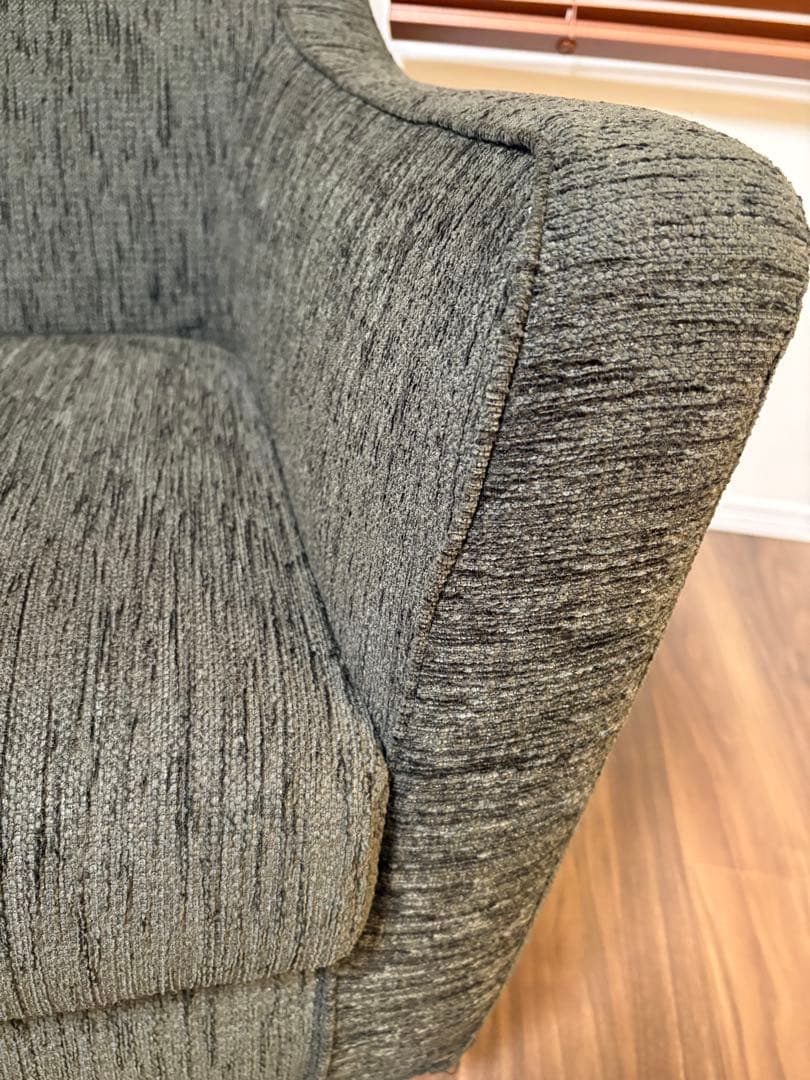 ダークグリーンの1掛けソファ(美品)