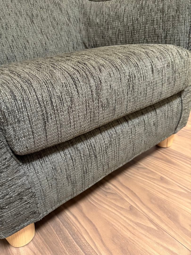 ダークグリーンの1掛けソファ(美品)