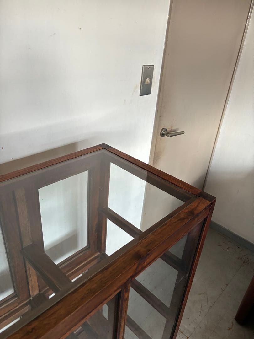 チーク総無垢 ガラスパンケース6枚扉　ショーケース 店舗什器 ガラスケース