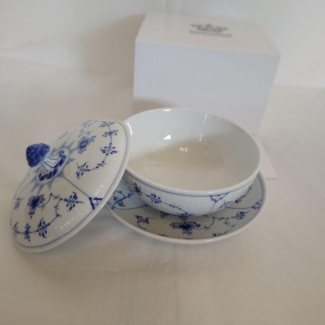 新品未使用 ロイヤルコペンハーゲン プレイン 蓋つきボウル&ソーサー