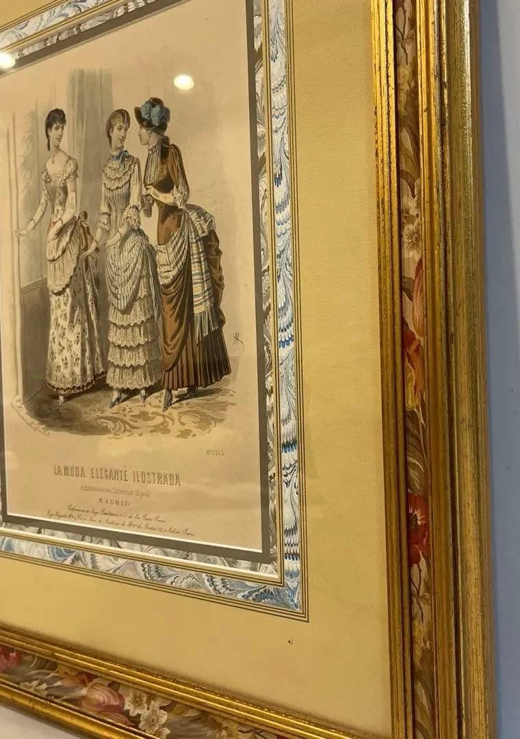 19世紀　La Moda Elegante Ilustrada 銅版画