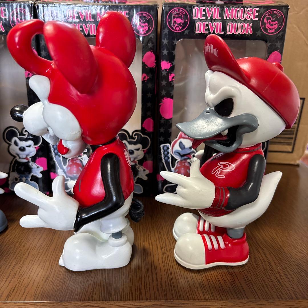 デビルマウス デビルダック フィギュア 青カラー 赤カラー 4体セット