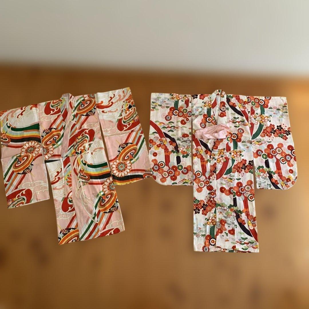 アンティーク　レトロ　骨董品 昭和初期　伝統的な子供用着物 2枚