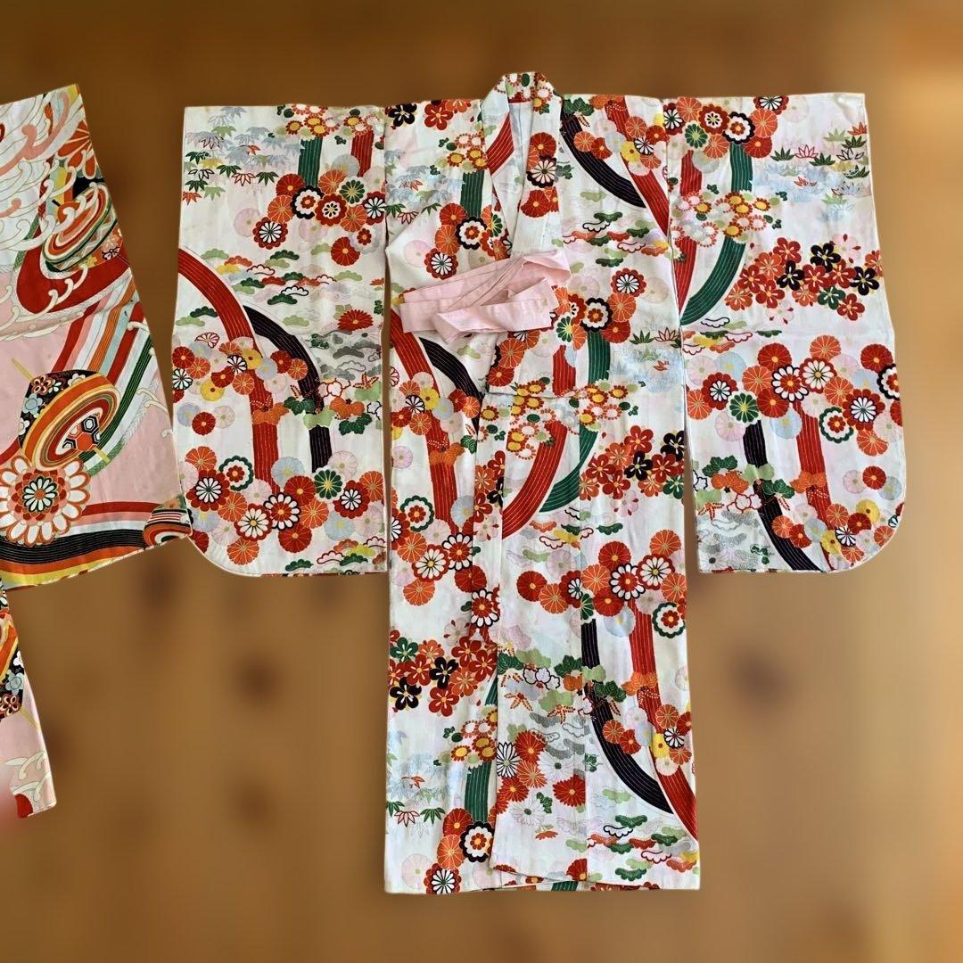 アンティーク　レトロ　骨董品 昭和初期　伝統的な子供用着物 2枚