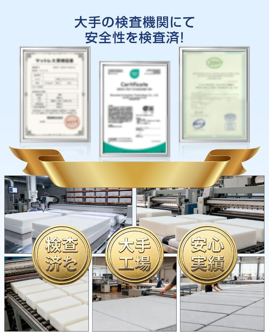 折りたたみマットレス ダブル 厚さ10cm 硬め 高反発 体圧分散 腰痛対策