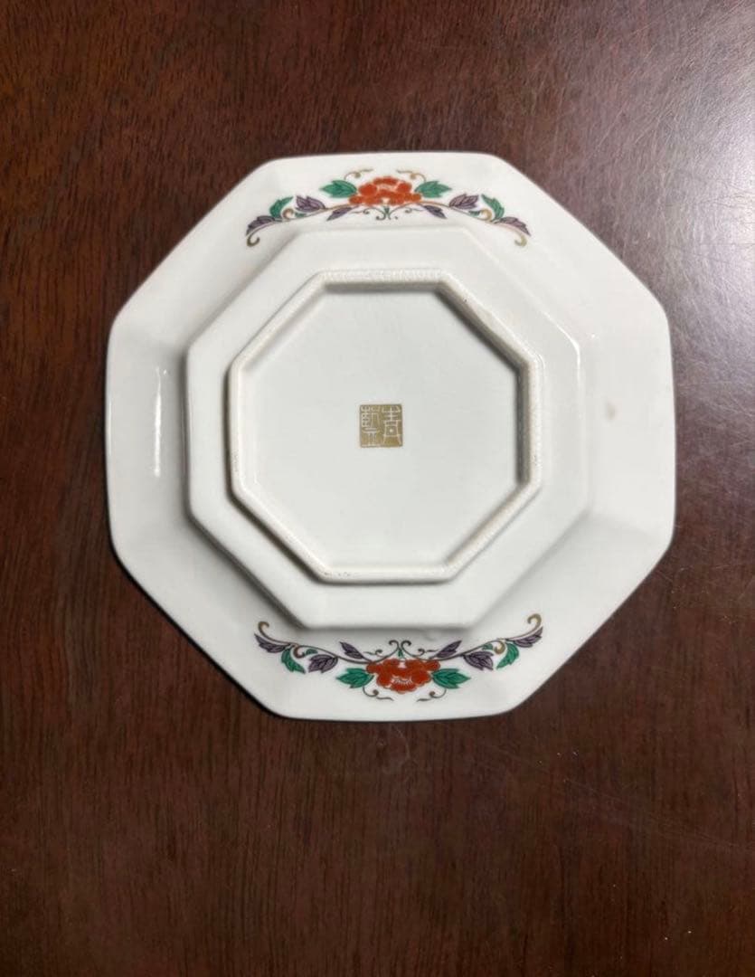 有田焼　　青藍窯　古伊万里金蘭手　八角皿　5枚セット