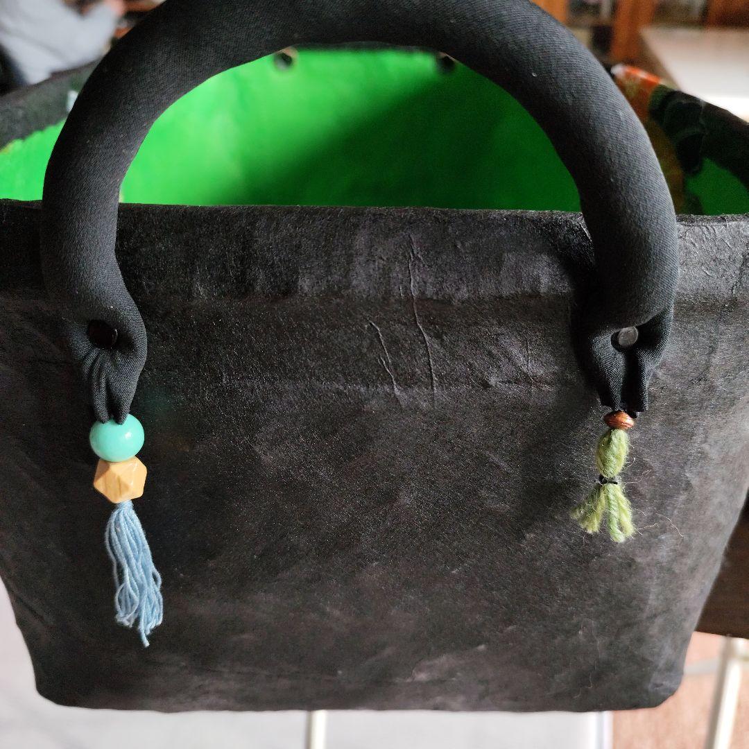 一閑張り籠　猫　花柄　柳行李