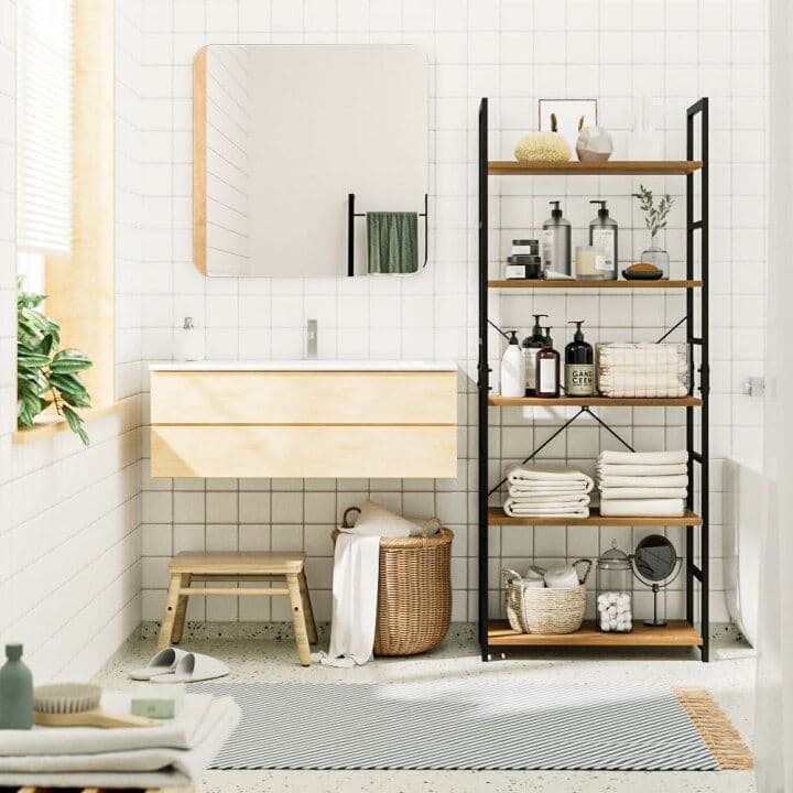 APPOLYN オープンシェルフラック、５段本棚 フリーラック棚 つ350