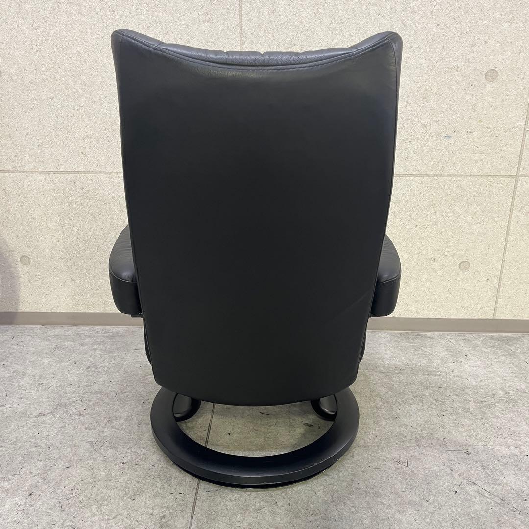 エコーネス ストレスレスチェア＆オットマン Sサイズ ウイング クラシック 黒革