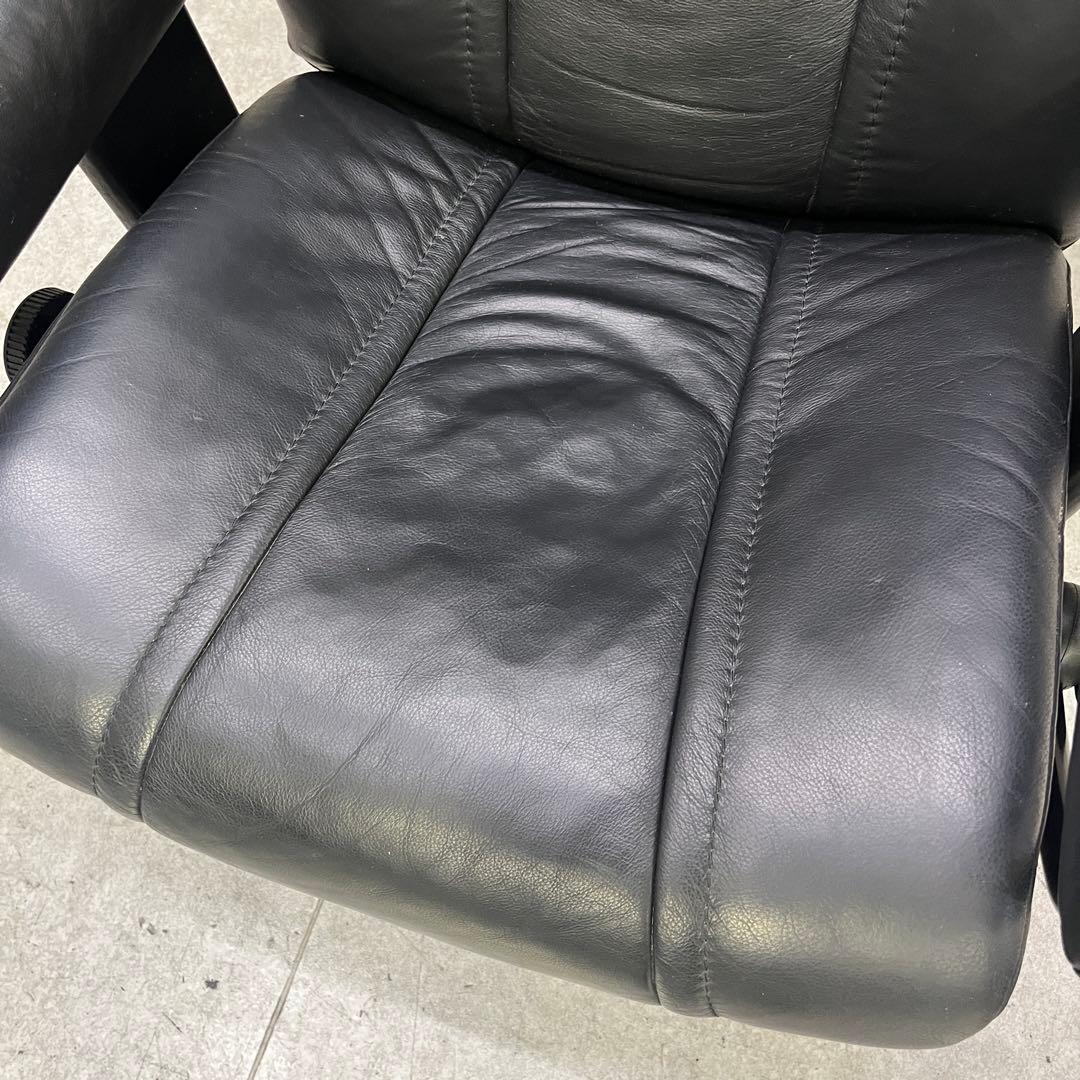 エコーネス ストレスレスチェア＆オットマン Sサイズ ウイング クラシック 黒革