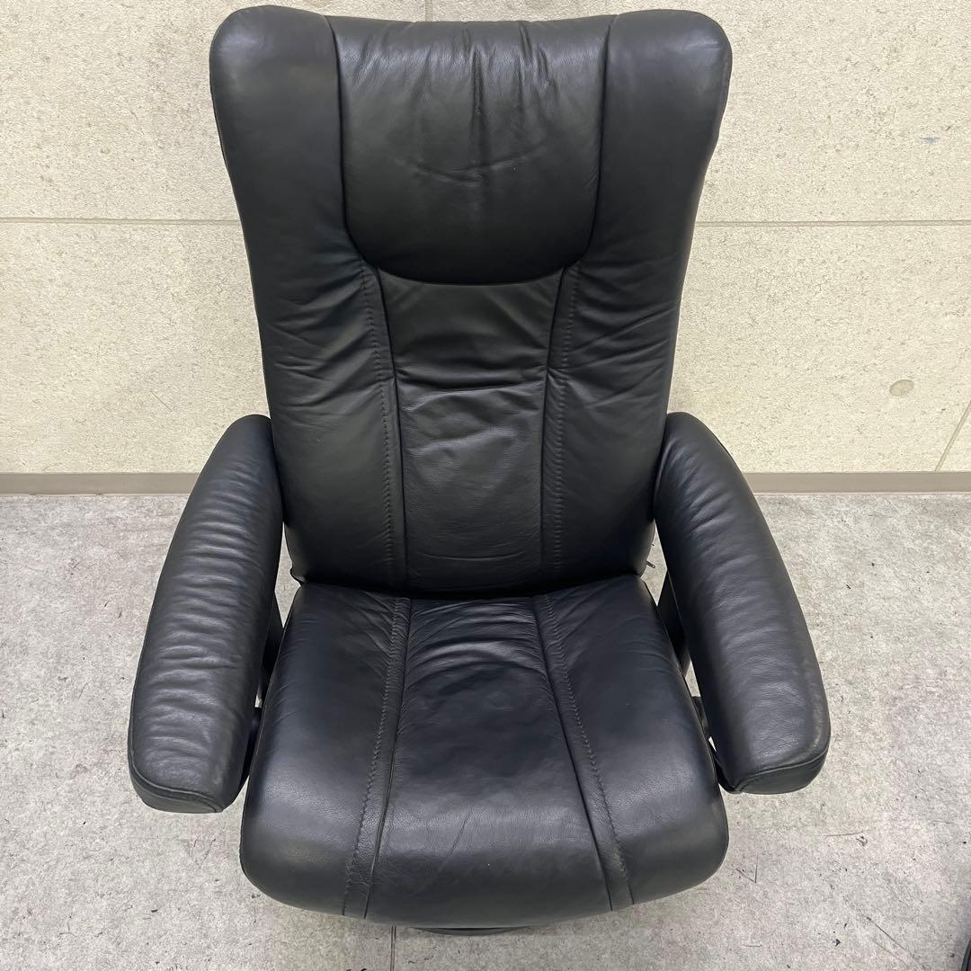 エコーネス ストレスレスチェア＆オットマン Sサイズ ウイング クラシック 黒革